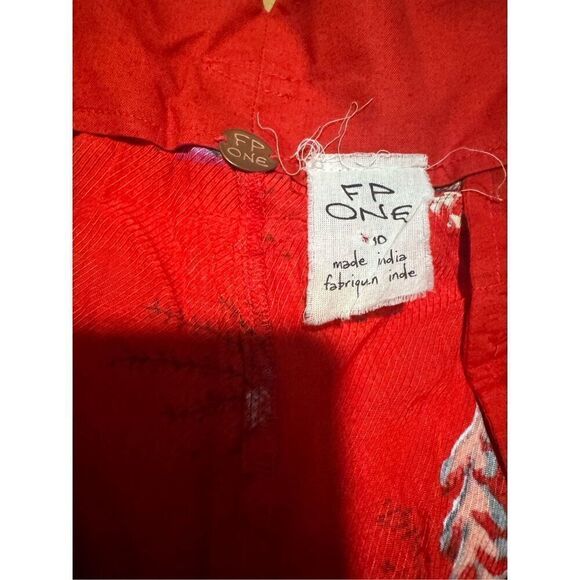 Free People Red paisley wide flowy pants size 10 - Picture 2 of 5